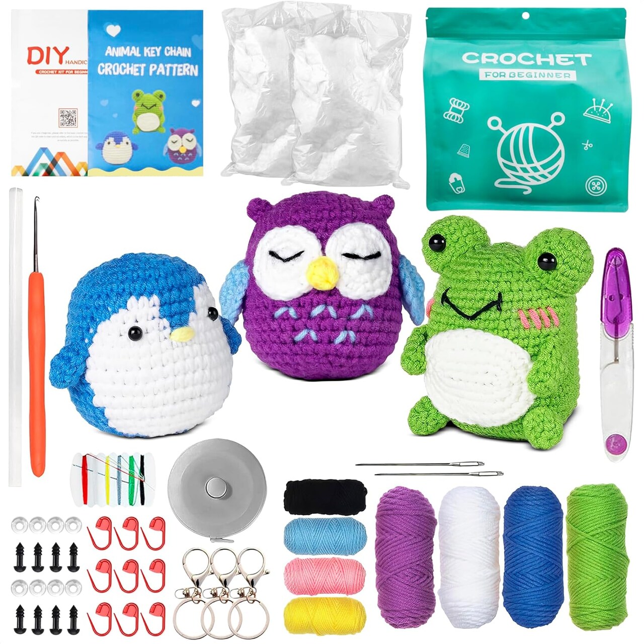 Animals Amigurumi Crochet Kit (Multicolor) 4.9 x 2.6 x 0.9 inches